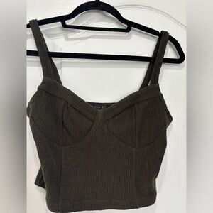 Dynamite Dark Olive Crop Top